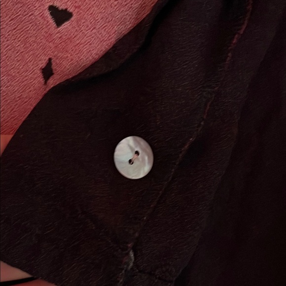 DaVinci Men's Casual Button Down Shirt - Black and Pink - Picture 3 of 7